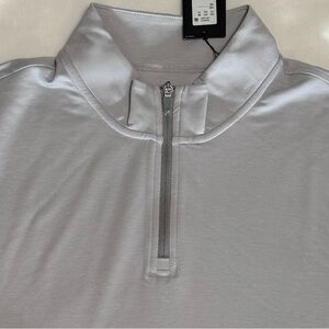 Roundtree & Yorke Long Sleeve Quarter Zip Pullover - Light Grey. XXL